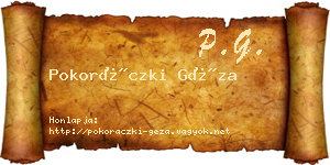 Pokoráczki Géza névjegykártya